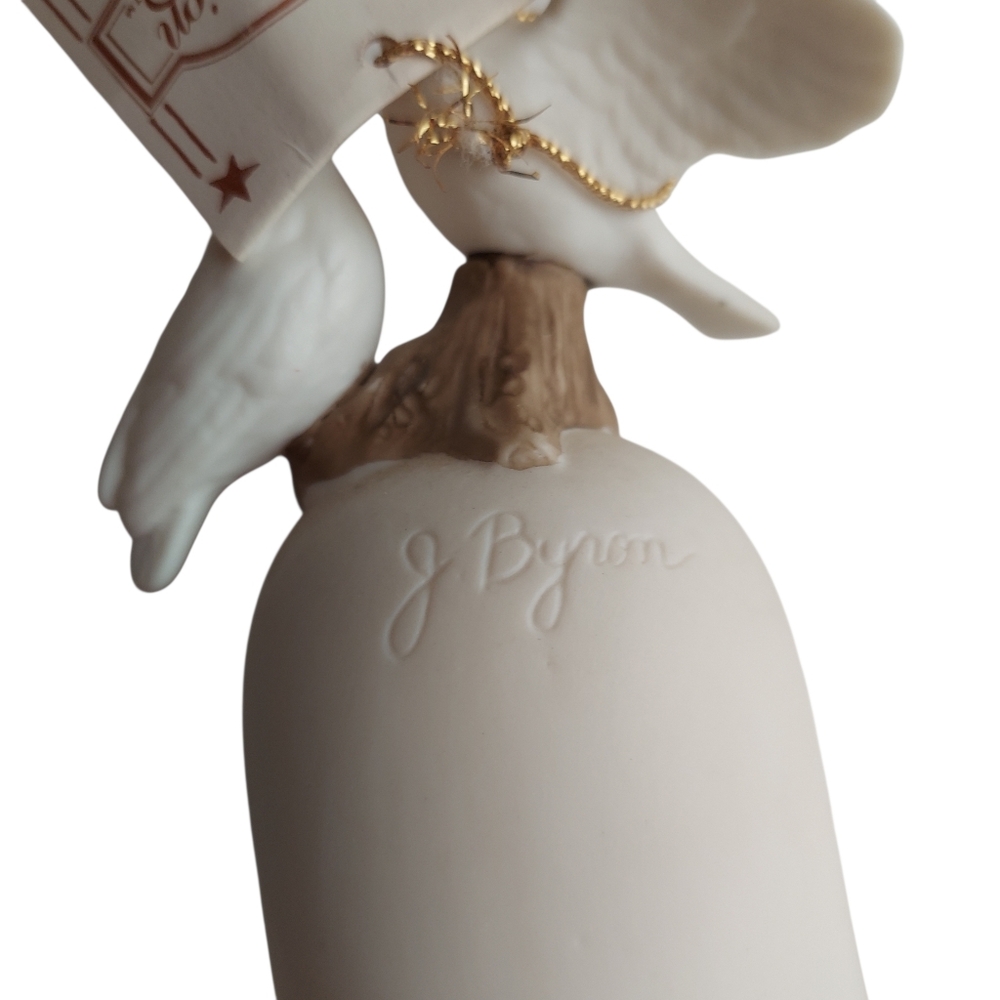 Vintage 1988 Jonathon Byron Porcelain Bell-Doves-Florals-American Signature Coll - Picture 6 of 13